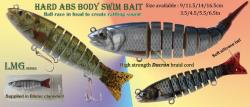 Osprey compressed form swimbaits. Swimbaits with a true to life trout/perch/minnow body pattern.