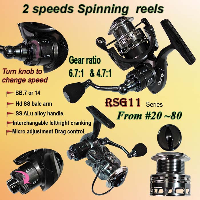 2 speeds spinning reels and 2 speeds baitrunner reels - Fishing